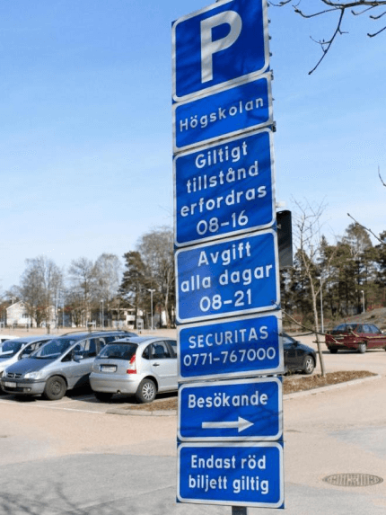 Confusing Swedish parking sign